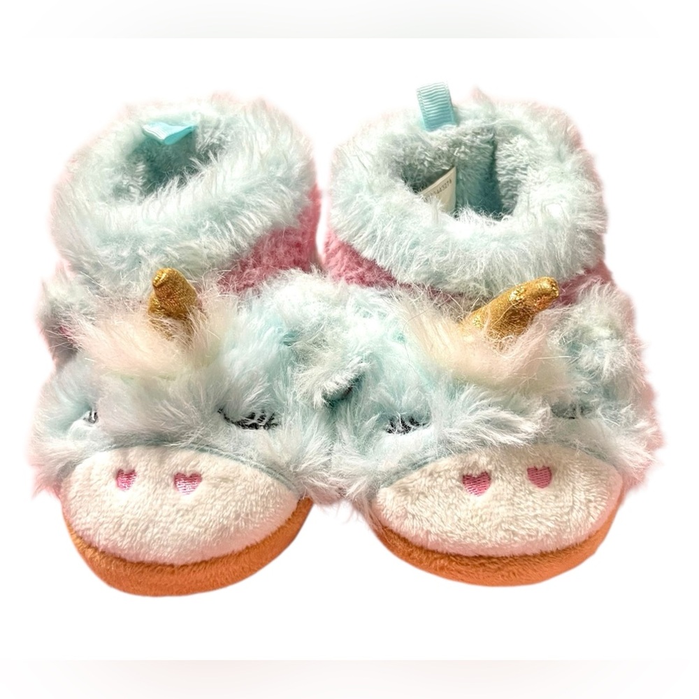 Wonder Nation Fluffy Unicorn Slippers Size 4